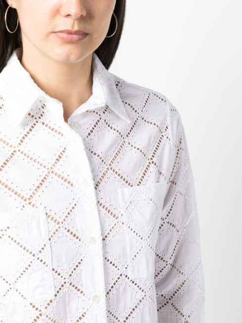 perforated long-sleeved shirt
